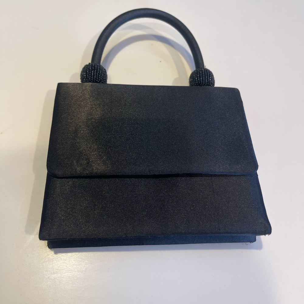 Black satin purse small